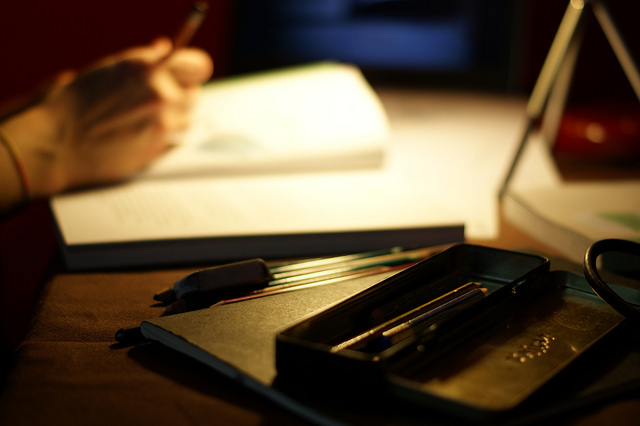 Notebook and pen: blog post ideas
