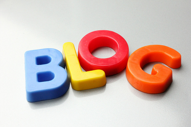 Blog spelled out in magnets